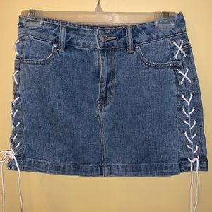 Pacsun Denim Skirt w/ Lace-up Side